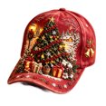 thumbnail image 3 of Basysin Vintage Christmas Print Baseball Cap Adjustable Curved Soft Hat Casual Lightweight Sun Hat Fashion Holiday Pattern Outdoor Headwear for Women Winter Hat, 3 of 5