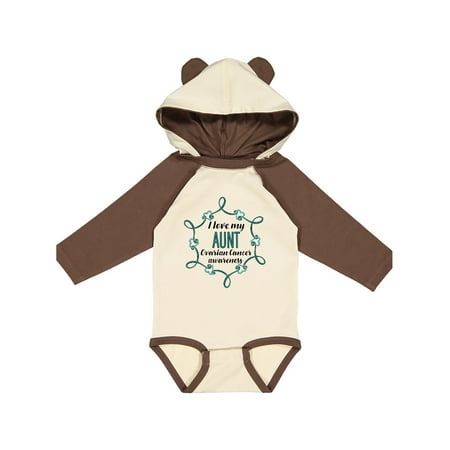 

Inktastic I Love My Aunt Ovarian Cancer Awareness Gift Baby Boy or Baby Girl Long Sleeve Bodysuit