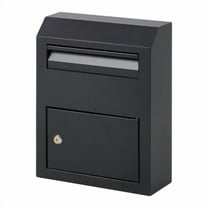 Yesurprise Steel Key Lock Wall Mount Mailbox | Outdoor Security Drop Box for Parcels & Letters | 12"x4.5"x15" Black Collection Box with Anti-Theft Design
