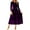Purple, variant on Daznico Women's Plus Size Velvet Evening Gown | Long Sleeve Dress with Pleated Detail for Formal Party,Size:3XL