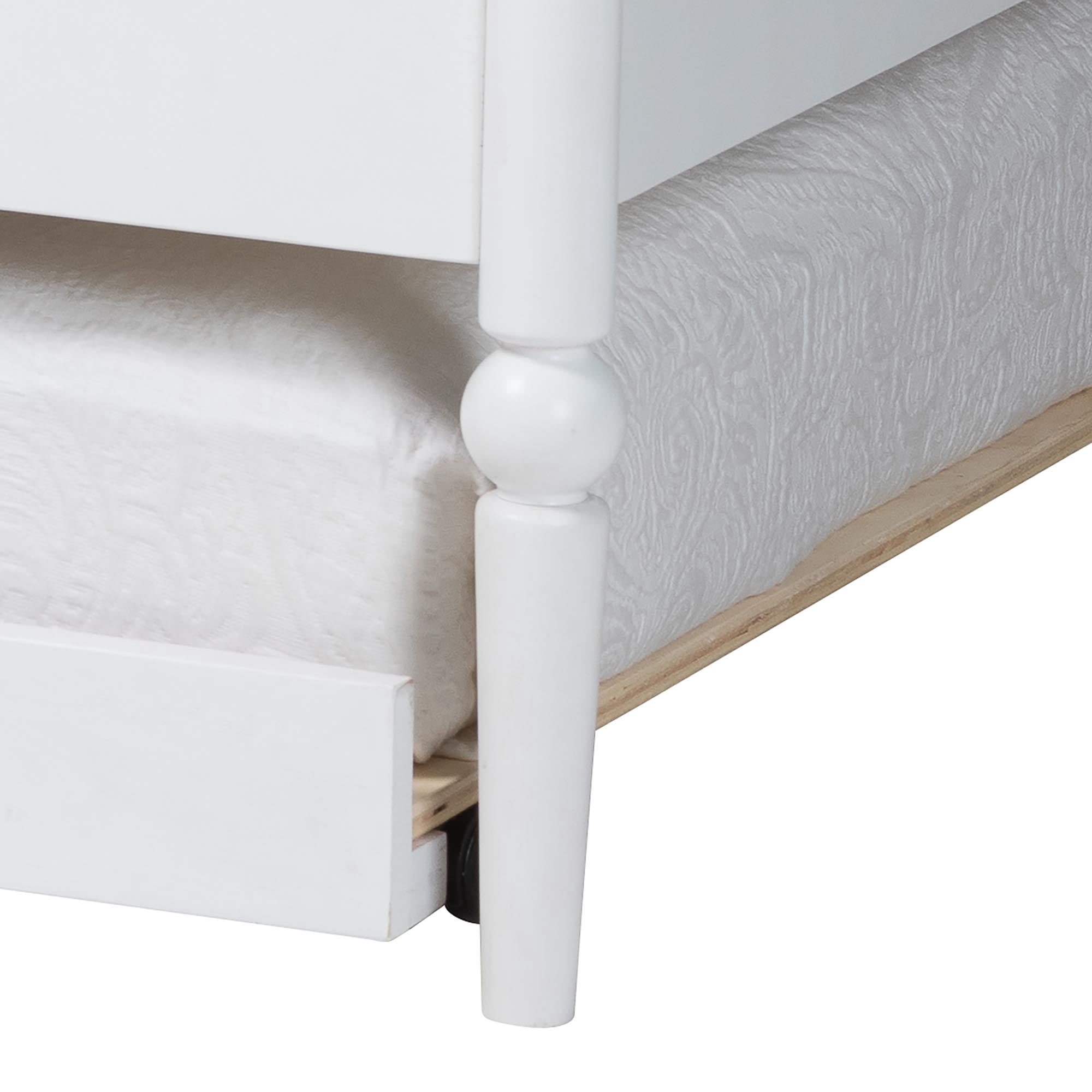 Baxton Studio Lucera Traditional Daybed with Trundle, Twin, White