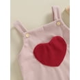 thumbnail image 4 of Mevireiy Baby Boys Girls Corduroy Romper Sleeveless Jumpsuit Valentine Overalls Outfit, Pink, 0-3 Months, 4 of 6