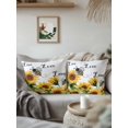thumbnail image 3 of Outdoor Pillows Waterproof, Sunflower Bee Bedding Throw Pillows with Insert for Couch Sofa Bed, Vintage Yellow Floral Farmhouse Watercolor 18x18 Inch Pillowcases Decorative Patio Pillow Set of 1, 3 of 8