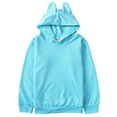 thumbnail image 5 of Yindaity Girls Casual Long Sleeve Hoodies Cute Oversized Fleece Pocket Sweatshirt Tops(Light Blue,11-12 Years), 5 of 7