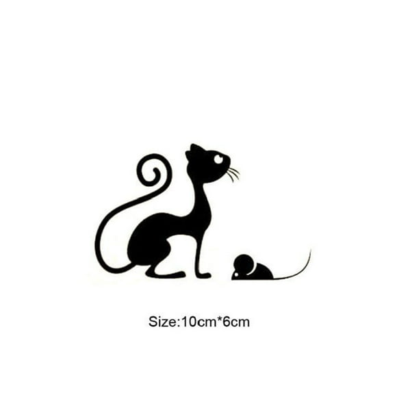 Cute Cat and Mouse Switch Sticker Black stickers living room Switch Stickers Wall Stickers Home Decoration Lounge Baby Nursery Room