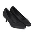 thumbnail image 3 of LuckLilac Women's Pumps 2.1inch Shoes Slip-Resistant Dress Shoes, Low Kitten Heel, Pointy Toe, Black Knit,9M, 3 of 5