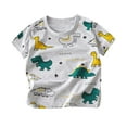 thumbnail image 2 of Cethrio Kids Boys T Shirts, Cotton Casual Summer Short Sleeve Graphic Tees Gray Size 4-5 T, 2 of 3