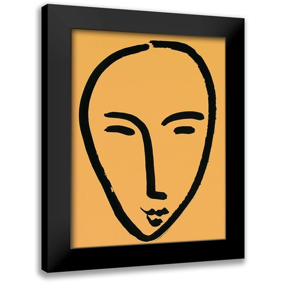 Unknown 12x14 Black Modern Framed Museum Art Print Titled - Yellow Face