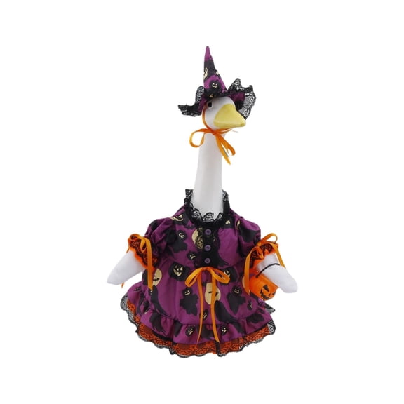 ZJNGJC Halloween Porch Goose Outfit 23 Inch Statue Pumpkin For Outdoor Garden Fall Yard Art Seasonal Cover Purple