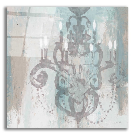 Epic Art 'Candelabra Teal II' by James Wiens, Acrylic Glass Wall Art, 12"x12"