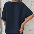 thumbnail image 5 of Rezuofi 1 Pcs Women's Batwing Sleeve Knot Side Round Neck Blouse Shirt Top 2025, 5 of 5