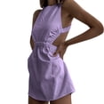 thumbnail image 1 of B91xZ Robe Printemps Été pour Femmes Col Carré Sans Manches Ourlet à Volants, PP2 TTG, 1 of 4