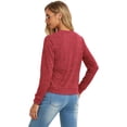 thumbnail image 6 of JWD Women's Fashionable Cropped Lightweight Long Sleeve Button Front Open Rib Knitted Pocket Casual Open Fleece Sweater, 6 of 7