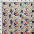 thumbnail image 3 of oneOone Polyester Lycra Off White Fabric Skull Sewing Material Print Fabric By The Yard 56 Inch Wide, 3 of 4