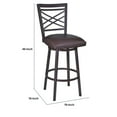 thumbnail image 5 of Irma 30 Inch Vegan Faux Leather Bar Stool, Cross Back, Swivel, Metal, Brown-Saltoro Sherpi, 5 of 5