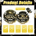thumbnail image 4 of Graduation Plates Party Supplies Decoration 2025 Graduation Tableware Included Banner, Paper Plates,  Tablecloth, Cutlery, Congrats Grad Decorations Serves 16 Black, 4 of 7