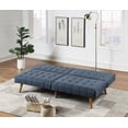 thumbnail image 2 of Poundex Modern Polyfiber Fabric Adjustable Armless Convertible Sofa in Navy, 2 of 6