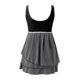 thumbnail image 4 of Gibobby Conjunto de bikini para mujer 2023 Traje de baño dividido para mujer Tankini conservador Conjunto de dos piezas Dobladillo con volantes a rayas(Negro,XL), 4 of 5