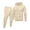 Beige, variant on PARIS Men's Winter 2-Piece Casual Set, Printed Hooded Sweatshirt and Sweatpants, Sportswear Lounge Outfit For Street Style and Daily Use,Beige,L