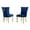 Navy Blue, variant on Set of 2 Navy Blue Velvet Upholstered Chairs with Gold Stainless Steel Legs