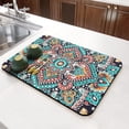 thumbnail image 3 of Washable Rubber Boho Abstract Art Vintage Dish Drying Mats for Kitchen Counter Home Large Coffee Bar Pad Accessories and Decor for Utensils Stemware 23.5''x15.5'', 3 of 7