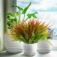 thumbnail image 2 of Fake Plants Outdoor Artificial Grass Plastic Plants UV Resistant Greenery (8 Pcs, Orange), 2 of 5