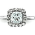 thumbnail image 4 of 14K White Gold Lab Grown Diamond And Aquamarine Halo Ring (Size 7) Made In India rm9037-aq-028-wlg, 4 of 5