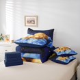 thumbnail image 6 of Homewish Lovely Golden Retriever 7-Piece Twin Bedding,Cartoon Dog Bedding Comforter Set,White Clouds Decor,Navy Blue Reversible, 6 of 8