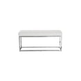 thumbnail image 2 of Pemberly Row Modern Tufted Metal Bench in White Faux Leather, 2 of 5