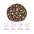 thumbnail image 5 of KLL Fast Food Pattern Shower Cap & Bath Cap for Women,Reversible Oversized Waterproof Shower Caps for all Hair Lengths,Elastic Reusable Bathing Hair Cap, 5 of 6
