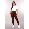 thumbnail image 3 of High Waist Contrast Seam Fleece Lined Leggings With Side Pockets - Chocolate Brown, 3 of 9