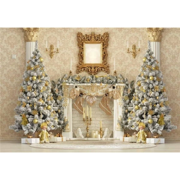 Winter Ice and Snow Backdrop White World Photography Background Christmas Crystal Pendant Photo Booth Studio Props