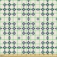 thumbnail image 2 of Ambesonne Navy Blue Fabric by the Yard Upholstery, Lace Like Ethnic Designs, 5 Yards, Indigo Pale Eggshell, 2 of 5
