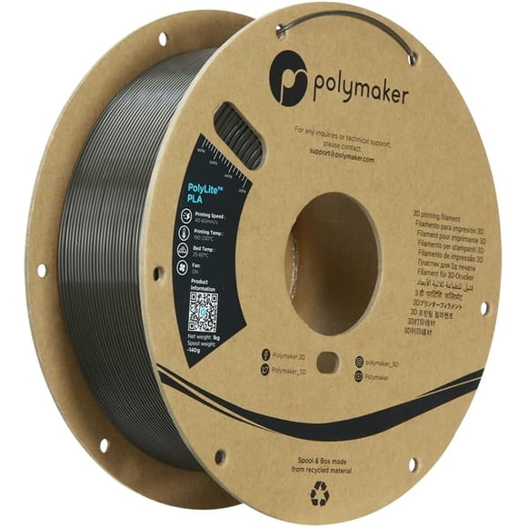 PLA Filament, Dark Gray Green 3D Printing PLA Filament 1.75mm 1kg - PolyLite 3D Printer PLA Filament, Dimensional Accuracy +/- 0.03mm, Compatible with Most 3D Printer, Dark Gray Green