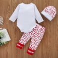 thumbnail image 4 of Fesfesfes Infant Baby Bodysuit Girls Valentine's Day Hearts Romper Letter Printed Pants Outfits, 4 of 9