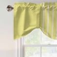 thumbnail image 4 of Yellow Beige Striped Tie Up Valance Curtains for Windows, Kitchen Curtains Window Treatments, Modern Farmhouse Retro Lines Short Window Shades Valances for Bedroom Bathroom Cafe 42"x18", 4 of 8