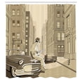 thumbnail image 3 of Ambesonne Music Shower Curtain, Old Street of New York, 69"Wx75"L, Beige, 3 of 5