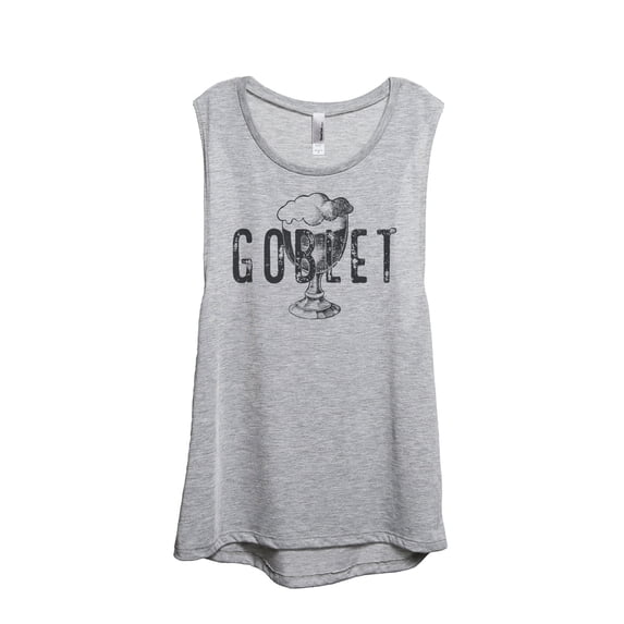 Thread Tank Goblet Glass Sketch Women's Sleeveless Muscle Tank Top Sport Grey Small