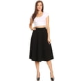 thumbnail image 4 of Women's Casual High Waist A-Line Midi Skirt with Elastic Waistband, 4 of 5