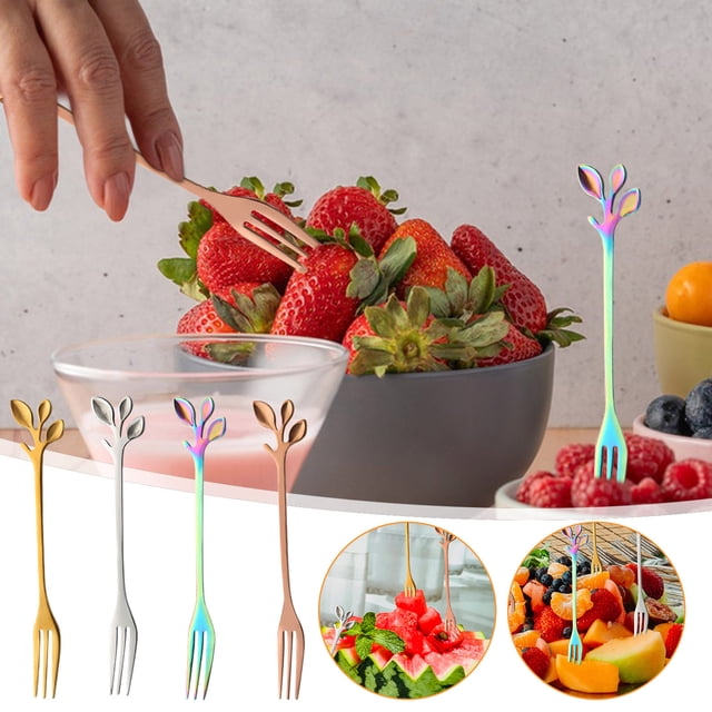 Ganfancp Acero Inoxidable Leche Café Cucharas Postre Helado Fruta Cuchara Cucharilla Accesorios Vajilla Regalo Ofertas Flash 1X Horquilla
