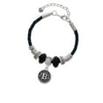 thumbnail image 2 of Delight Jewelry Silvertone Antiqued Round Seal - Initial - B - Niece Celtic Knot Leather Bead Bracelet, 7"+2" Extender, 2 of 4