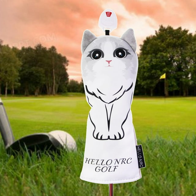 Cubiertas de golf Macarena de CUERO PREMIUM 1 3 5 con cierre elástico Patrón de gato