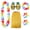 Straw, variant on JESTAR 5 Pieces Grass Skirt Sunglasses Leis Necklace Bracelet Set Luau Decorations for Kids and Adults - Pink