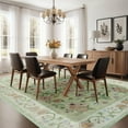 thumbnail image 5 of Wondo Washable Area Rug 8x10 - Traditional Floral Living Room Rug Stain Resistant Soft Bedroom Rug, For Under Table Living Room Indoor Rug, Green, 5 of 8