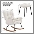 thumbnail image 7 of Modern Nursery Rocking Chair with Foot Pedal for Mom and Baby, Lounge Chair with High Backrest and Armrest, Accent Chair for Nursery Living Room Bedroom Balcony Offices, Off White, 7 of 7