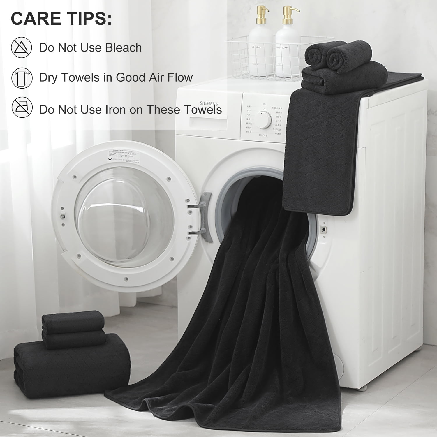 Green Essen 8 Pack Extra Large Bath Towel35"x 70" Highly Absorbent Quick Dry Bath Sheets Bath Towel Oversized Clearance Soft Shower Towels for Bathroom Spa Hotel Gym(Black)