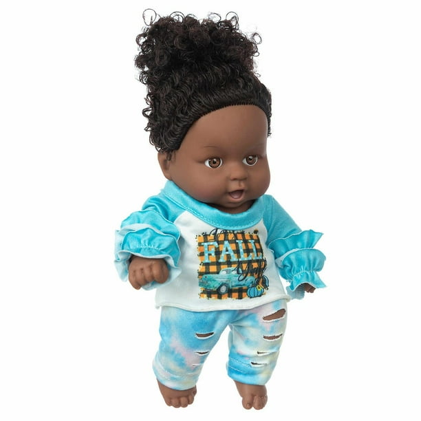 Toy HUOGUO, pelo rizado, negro, africano, negro, negro, para bebé