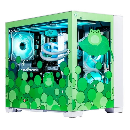 Velztorm Minty Frog Custom Built Gaming Desktop PC (AMD Ryzen 7 5700X 8-Core, Radeon RX 6900 XT, Wifi, Bluetooth, HDMI, USB 3.2, Display Port, Green)