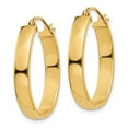 thumbnail image 2 of Real 14kt Yellow Gold Lightweight Oval Hoop Earrings; for Adults and Teens; for Women and Men, 2 of 4