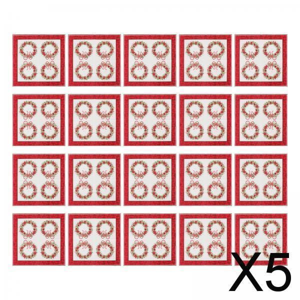 5x 20 Servilletas Navideñas, Servilletas de Cóctel, Servilletas Desechables con Patrón de Corona, Servilletas de Papel para Mesa para El Hogar, Cocina 5 piezas